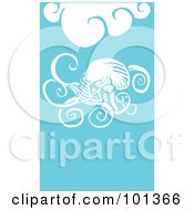 Poster, Art Print Of Giant Squid In Blue Water With White Waves