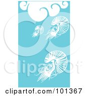 Poster, Art Print Of Three Squid In The Blue Sea Under White Waves