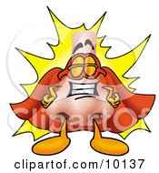 Clipart Picture Of A Nose Mascot Cartoon Character Dressed As A Super Hero