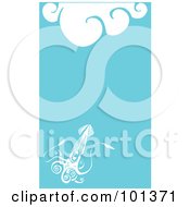 Long Squid With Tentacles In The Blue Sea With White Waves