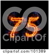 Poster, Art Print Of Flaming 75 For 75th Anniversary Over Black
