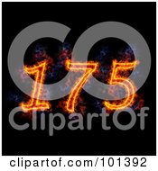 Poster, Art Print Of Flaming 175 For 175th Anniversary Over Black