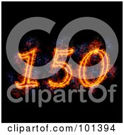 Poster, Art Print Of Flaming 150 For 150th Anniversary Over Black