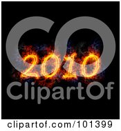 Poster, Art Print Of Flaming 2010 Over Black