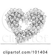 Poster, Art Print Of Group Of Stick People Making A Heart Outline