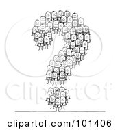 Royalty Free RF Clipart Illustration Of A Group Of Stick Business Men Forming A Question Mark