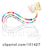 Poster, Art Print Of Colorful Butterfly With A Rainbow Bubble Trail And A Reflection