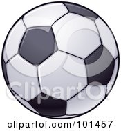 Poster, Art Print Of White Soccer Football With Black Pieces