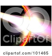 Poster, Art Print Of Fractal Background Of Bright Light And A Red Flash On Black