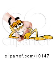 Clipart Picture Of A Nose Mascot Cartoon Character Resting His Head On His Hand