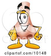 Clipart Picture Of A Nose Mascot Cartoon Character Pointing At The Viewer