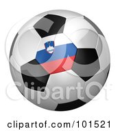 Poster, Art Print Of 3d Slovenia Flag On A Traditional Soccer Ball