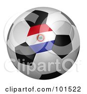 Poster, Art Print Of 3d Paraguay Flag On A Traditional Soccer Ball