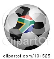 Poster, Art Print Of 3d South Africa Flag On A Traditional Soccer Ball