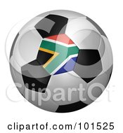 3d South Africa Flag On A Traditional Soccer Ball