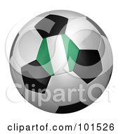 Poster, Art Print Of 3d Nigeria Flag On A Traditional Soccer Ball
