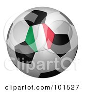 3d Italy Flag On A Traditional Soccer Ball