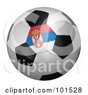 Poster, Art Print Of 3d Serbia Flag On A Traditional Soccer Ball