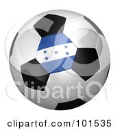 Poster, Art Print Of 3d Honduras Flag On A Traditional Soccer Ball