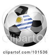 Royalty Free RF Clipart Illustration Of A 3d Uruguay Flag On A Traditional Soccer Ball