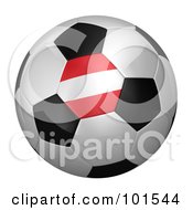 Poster, Art Print Of 3d Austria Flag On A Traditional Soccer Ball
