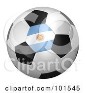 Poster, Art Print Of 3d Argentina Flag On A Traditional Soccer Ball