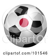 3d Japan Flag On A Traditional Soccer Ball