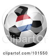 Royalty Free RF Clipart Illustration Of A 3d Netherlands Flag On A Traditional Soccer Ball by stockillustrations