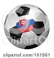 Poster, Art Print Of 3d Slovakia Flag On A Traditional Soccer Ball
