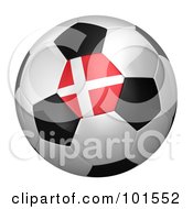 3d Denmark Flag On A Traditional Soccer Ball