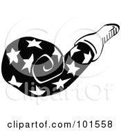 Poster, Art Print Of Black And White Party Favor Noise Maker With Stars