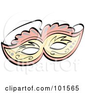 Ornate Pink And Yellow Eye Mask