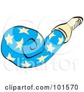 Poster, Art Print Of Blue Party Favor Noise Maker With Stars