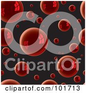 Poster, Art Print Of Background Pattern Of Reflective Red Bubbles On Black
