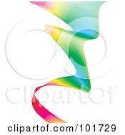 Royalty Free RF Clipart Illustration Of A Smooth Colorful Rainbow Wave On White by michaeltravers