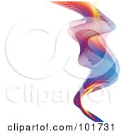 Poster, Art Print Of Mesh Colorful Rainbow Wave On White