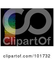 Royalty Free RF Clipart Illustration Of A Left Border Of Rainbow Pixels On Black