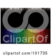 Bottom Border Of Rainbow Pixels And A Top Border Of Stripes On Black