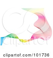 Background Of Gradient Rainbow Mesh Waves Over White