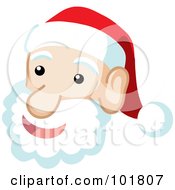 Poster, Art Print Of Jolly Santa Face And Fluffy Beard