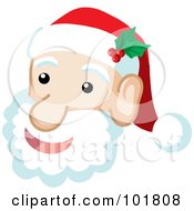 Poster, Art Print Of Jolly Santa Claus Face And Fluffy Beard