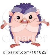 Poster, Art Print Of Cute Hedgehog Holding His Arms Out