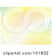 Colorful Halftone Wave Background Over White