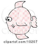 Pink And White Flower Patterned Fish Clipart Illustration