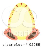 Royalty Free RF Clipart Illustration Of A Rabbit Behind A Yellow Easter Egg by Cherie Reve