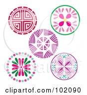 Royalty Free RF Clipart Illustration Of A Digital Collage Of Circle Patterns by Cherie Reve