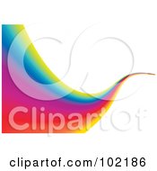 Royalty Free RF Clipart Illustration Of A Rainbow Swoosh Wave Background 2