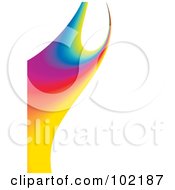 Royalty Free RF Clipart Illustration Of A Rainbow Swoosh Wave Background 3 by MilsiArt