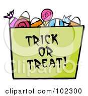 Poster, Art Print Of Green Trick Or Treat Bucket Of Candy