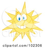 Royalty Free RF Clipart Illustration Of A Sunny Face Smiling